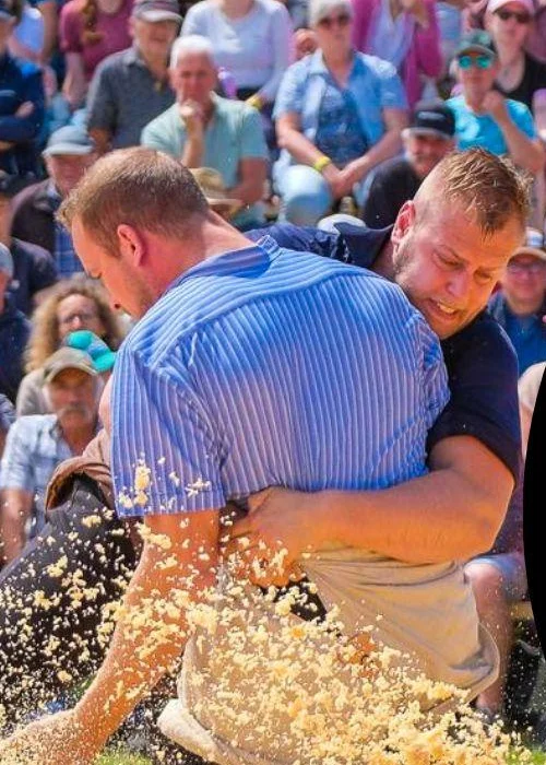 Adrian Odermatt beim Schwingen im Sägemehl