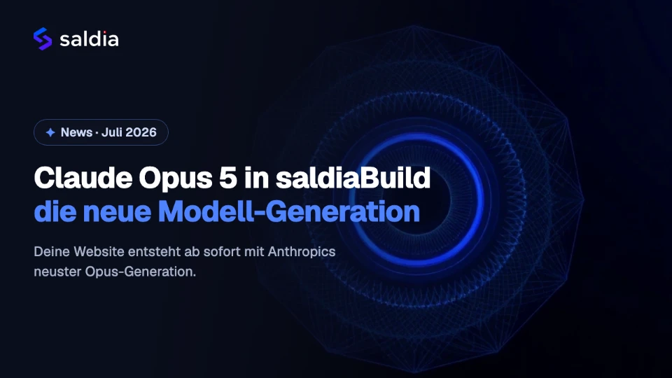 Claude Opus 5 dans saldiaBuild : votre site créé par la nouvelle génération de modèles
