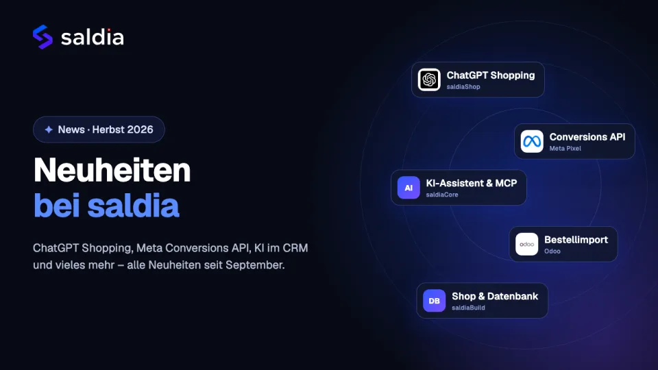 Neuheiten bei saldia: ChatGPT Shopping, Meta Conversions API, KI im CRM und mehr